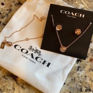 COACH pendant and earrings gift set- NWT